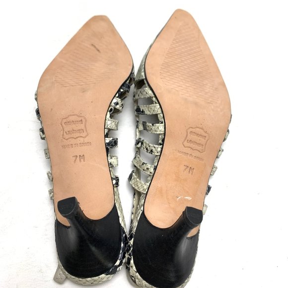 TALBOTS Genuine Leather Slingback kitten High Heels Snakeskin Reptile Print sz 7 - Picture 13 of 16
